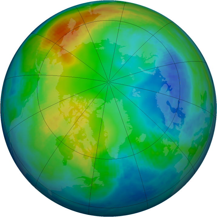 Arctic ozone map for 15 November 1984